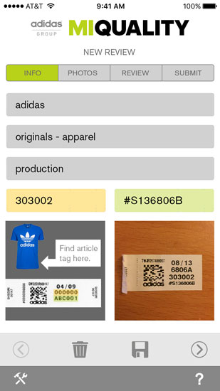 product info entered